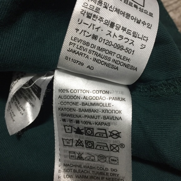 Levi’s Relaxed Fit Long Sleeve Shirt Men’s M Green Crewneck Casual - Picture 9 of 9